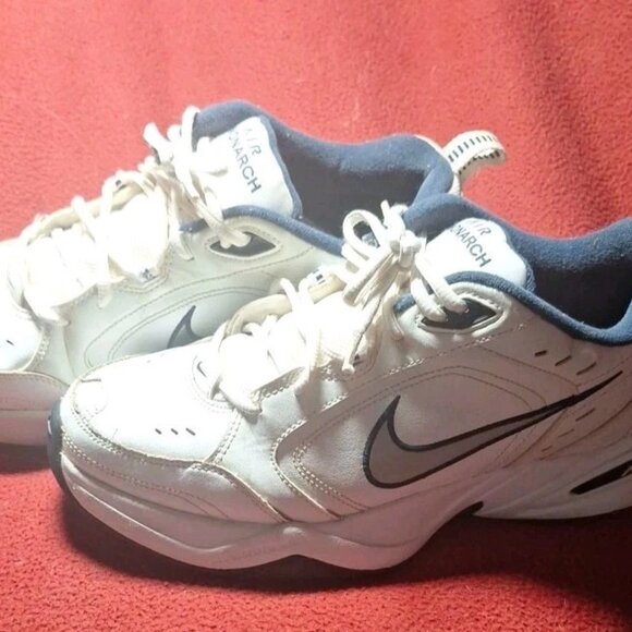 NIKE Used Men Size 11 Air Monarch IV White Navy DAD SHOES NORMCORE - Picture 7 of 7